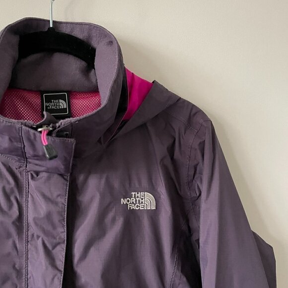 The North Face Hyvent Rain Jacket Waterproof Hooded Full Zip Purple Pink Medium - Picture 4 of 10